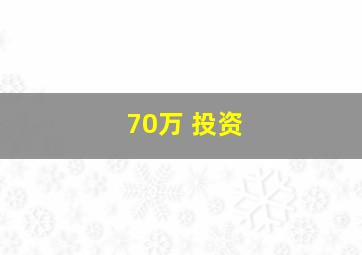 70万 投资